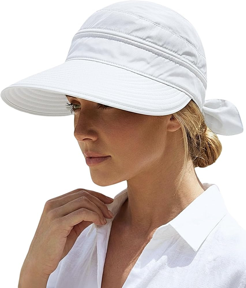 2-in-1 Women\u2019s Sun Visor Sun Hat Zipper Off Ponytail Friendly, Lightweight Quick Dry, Summer... | Amazon (US)