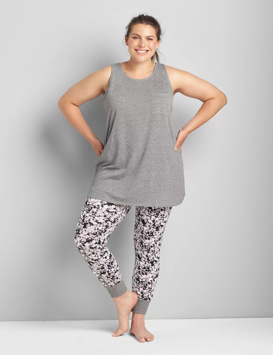 Lane Bryant Women's Racerback Tunic & Legging Pj Set 34/36L Summer Grey | Lane Bryant (US)