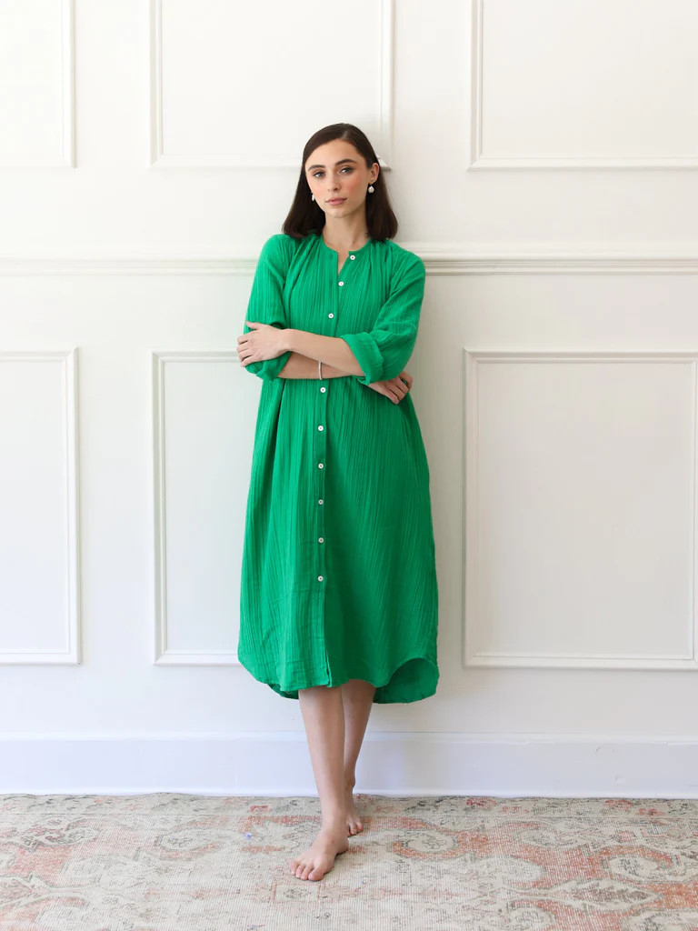 Shop Mille - Jasmine Dress in Kelly Double Gauze | Mille