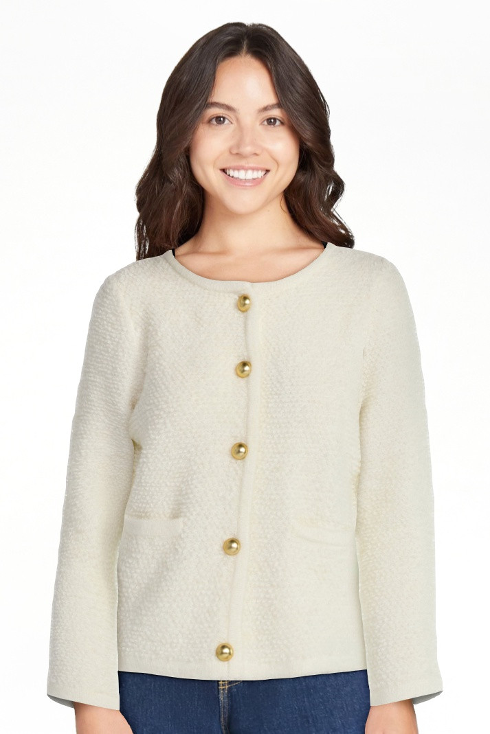 Free Assembly Women's Nubby Cardigan with Welt Pockets, Midweight, Sizes XS-XXL | Walmart (US)