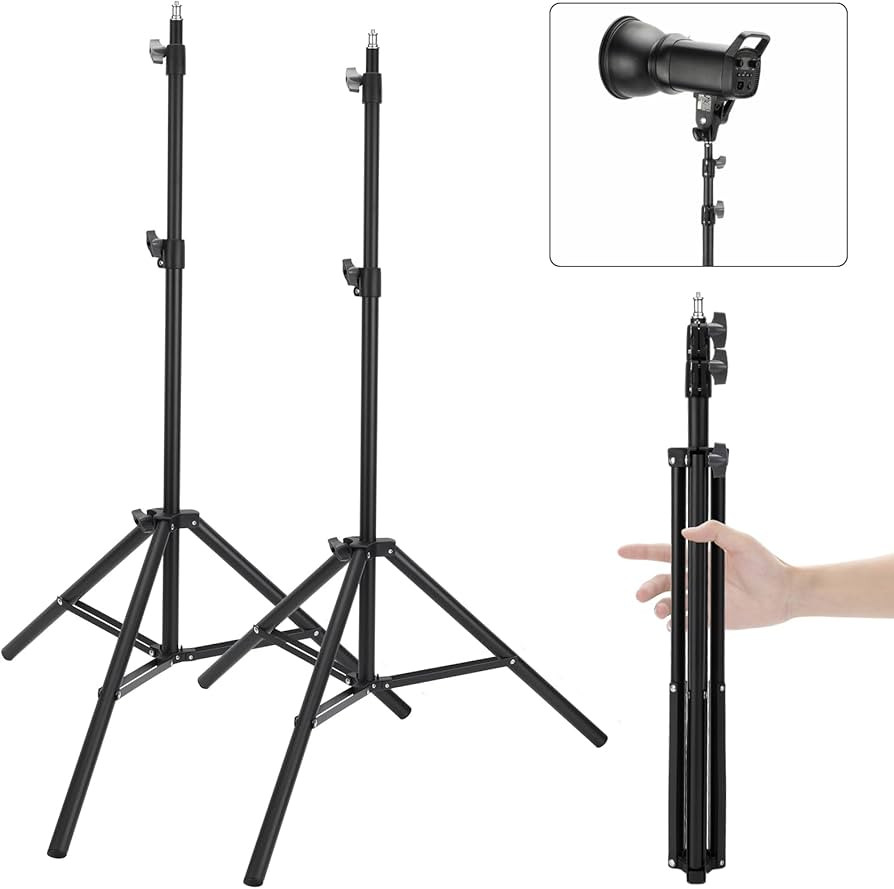 2 Pack adjustable 7ft Aluminum Photography Light Stand, Portable Light Tripod, for Lighting Stand... | Amazon (US)
