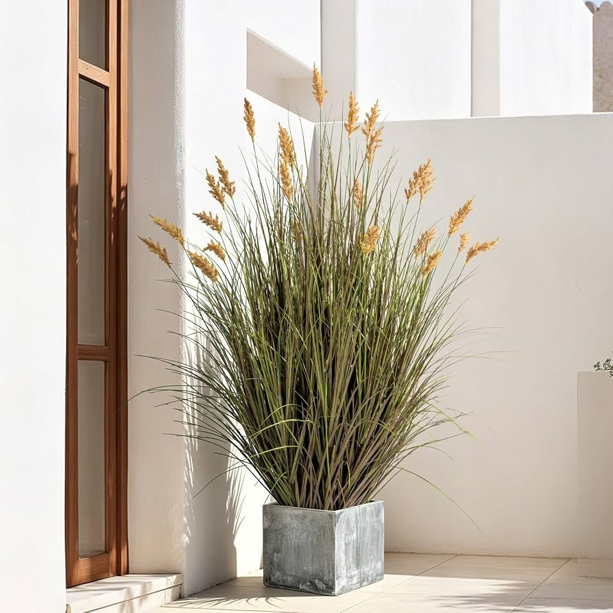 2 Pack Lifelike Faux Plastic plantas Synthetic Pampas Grass Indoor Outdoor Realistic Floor Plants... | Amazon (US)