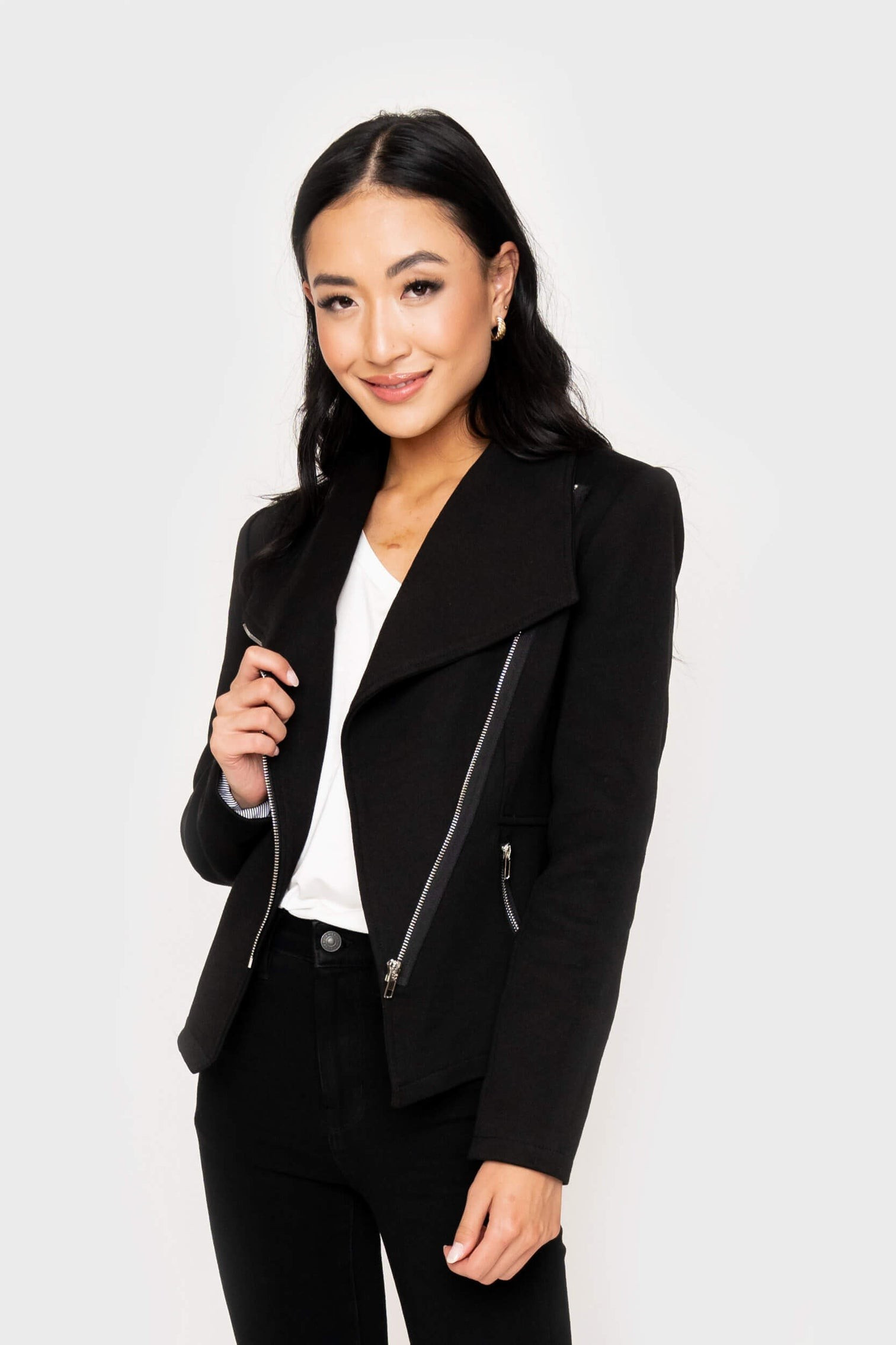 Stretch Knit Moto Jacket | Gibson