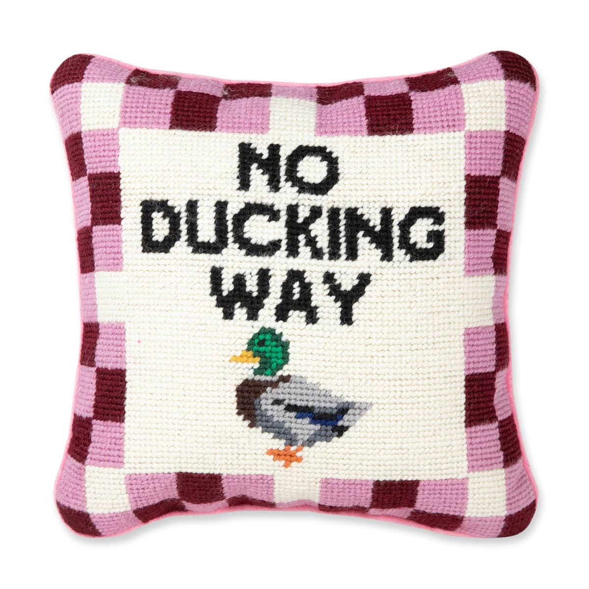 No Ducking Way Needlepoint Pillow | Palm Beach Collective