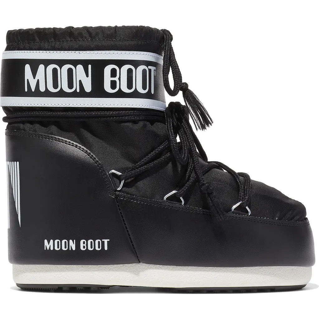 Moon Boot® Classic Low 2 Water Repellent Nylon Boot in Black/Black at Nordstrom, Size 36 | Nordstrom