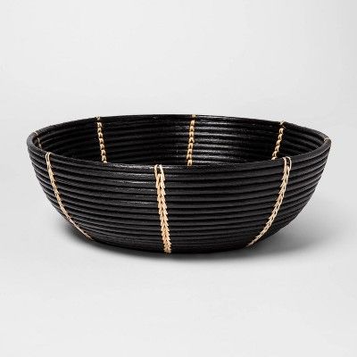 14.9" x 4.7" Decorative Rattan Bowl Black - Project 62™ | Target
