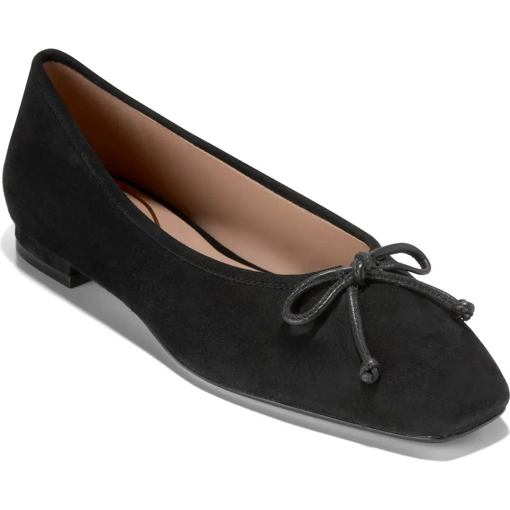 Cole Haan Bethany Ballerina Flat in Black Suede at Nordstrom Rack, Size 8 | Nordstrom Rack