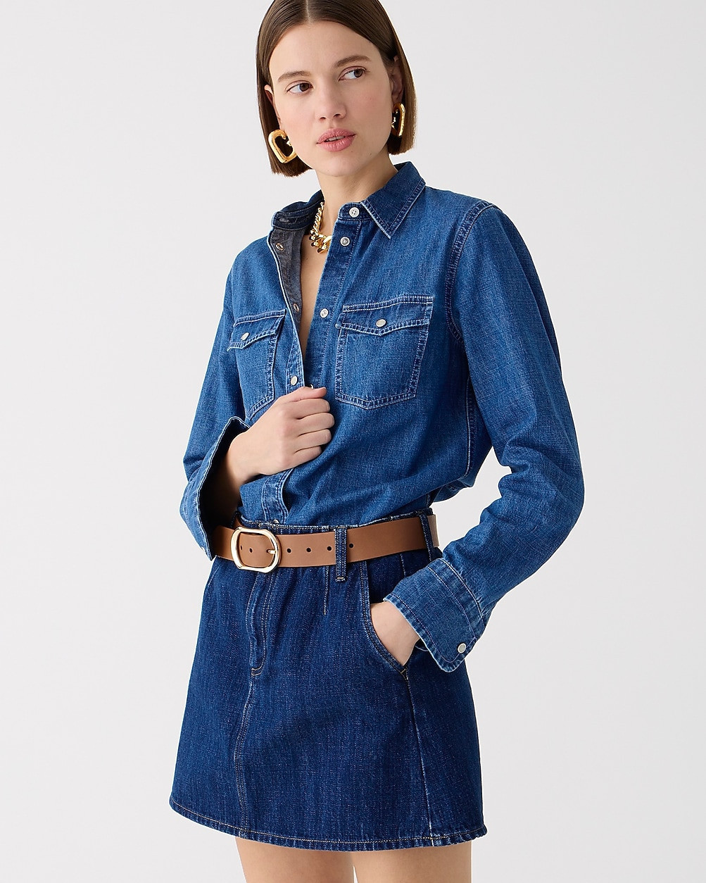 Wren slim western chambray shirt in Villere wash | J. Crew US