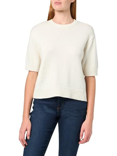 Theory Womens Cropped Tee, Ivory, Large | Amazon (US)