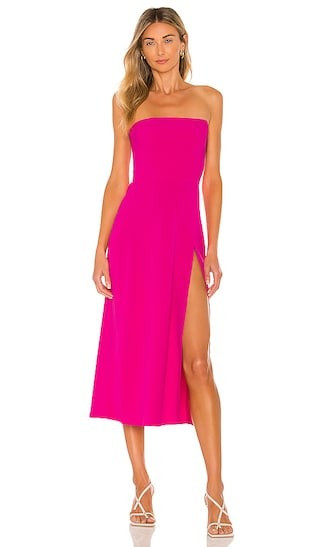 Amanda Uprichard Mandy Midi Dress in Fuchsia. - size S | Revolve Clothing (Global)