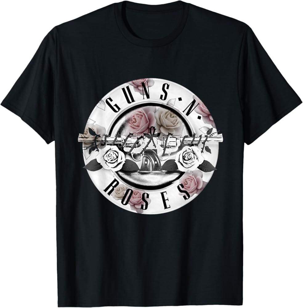 Guns N' Roses Official Floral Bullet Short Sleeve T-Shirt | Amazon (US)