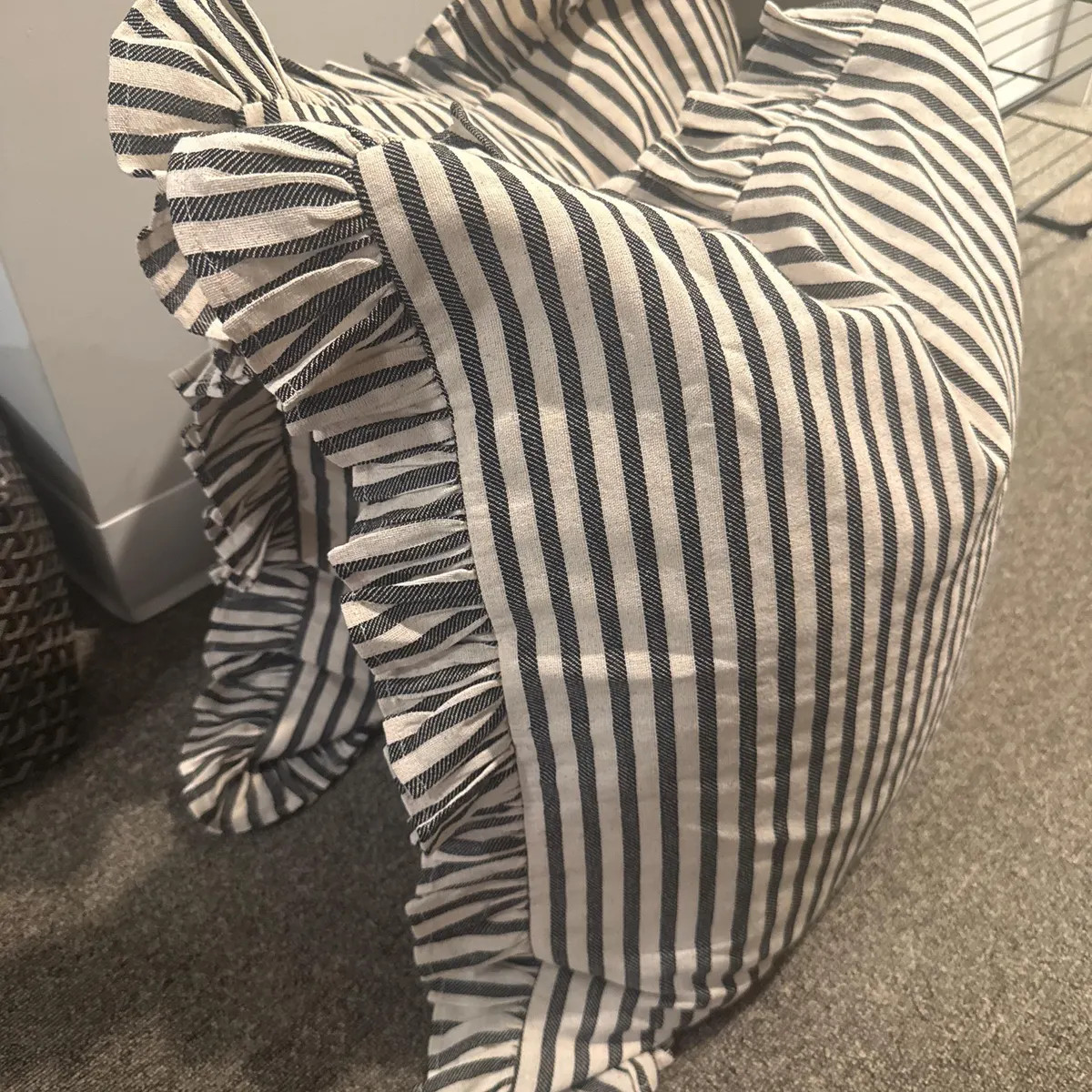 Handmade Striped Cotton Pillow Cover \u2013 Ruffled Throw Cushion | Etsy (Global)