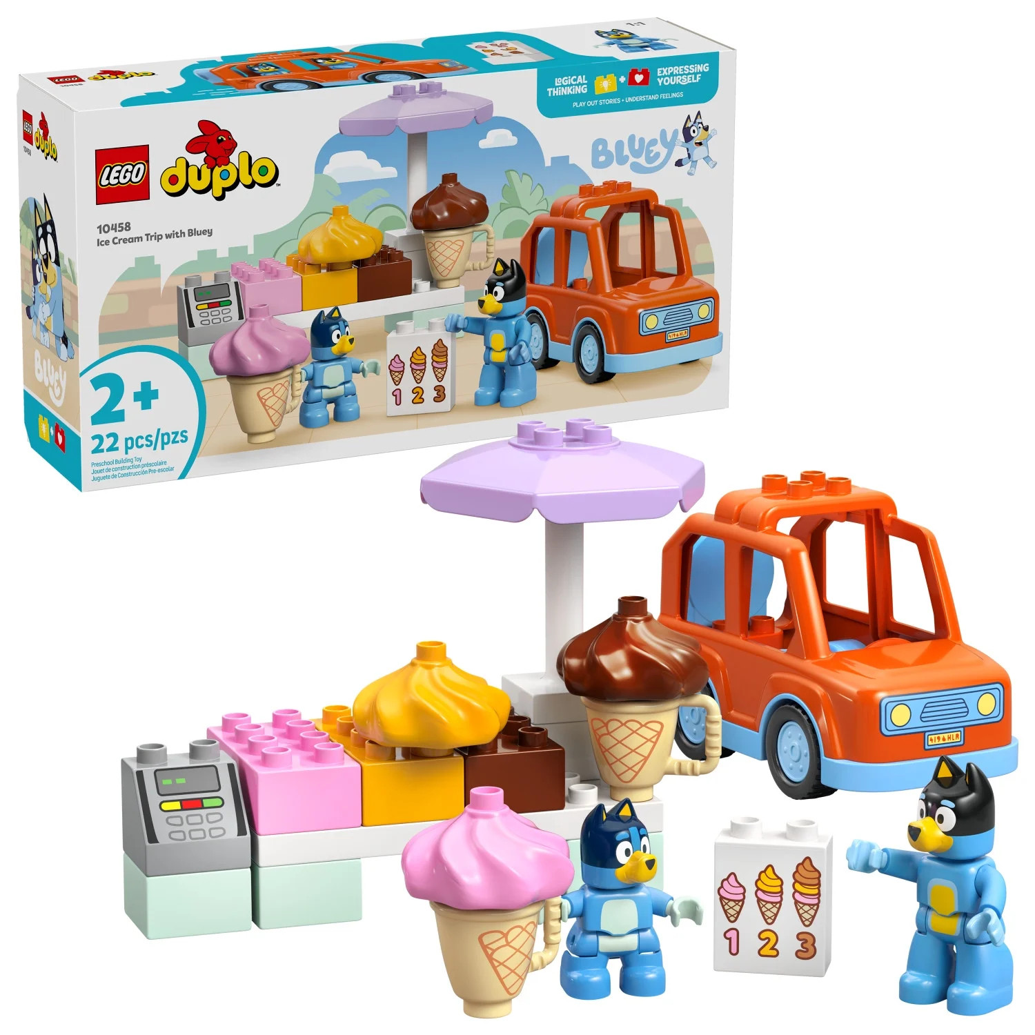 LEGO DUPLO Bluey Ice Cream Trip with Bluey - Toddler Toy For Boys and Girls Ages 2+ - Includes Bl... | Walmart (US)
