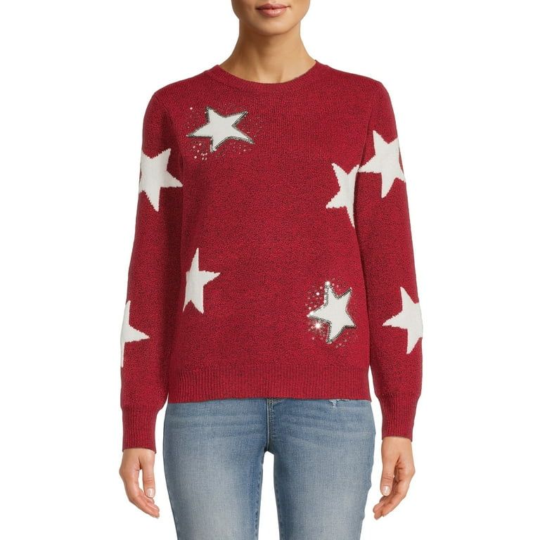 Women's Crewneck Holiday Sweater - Walmart.com | Walmart (US)