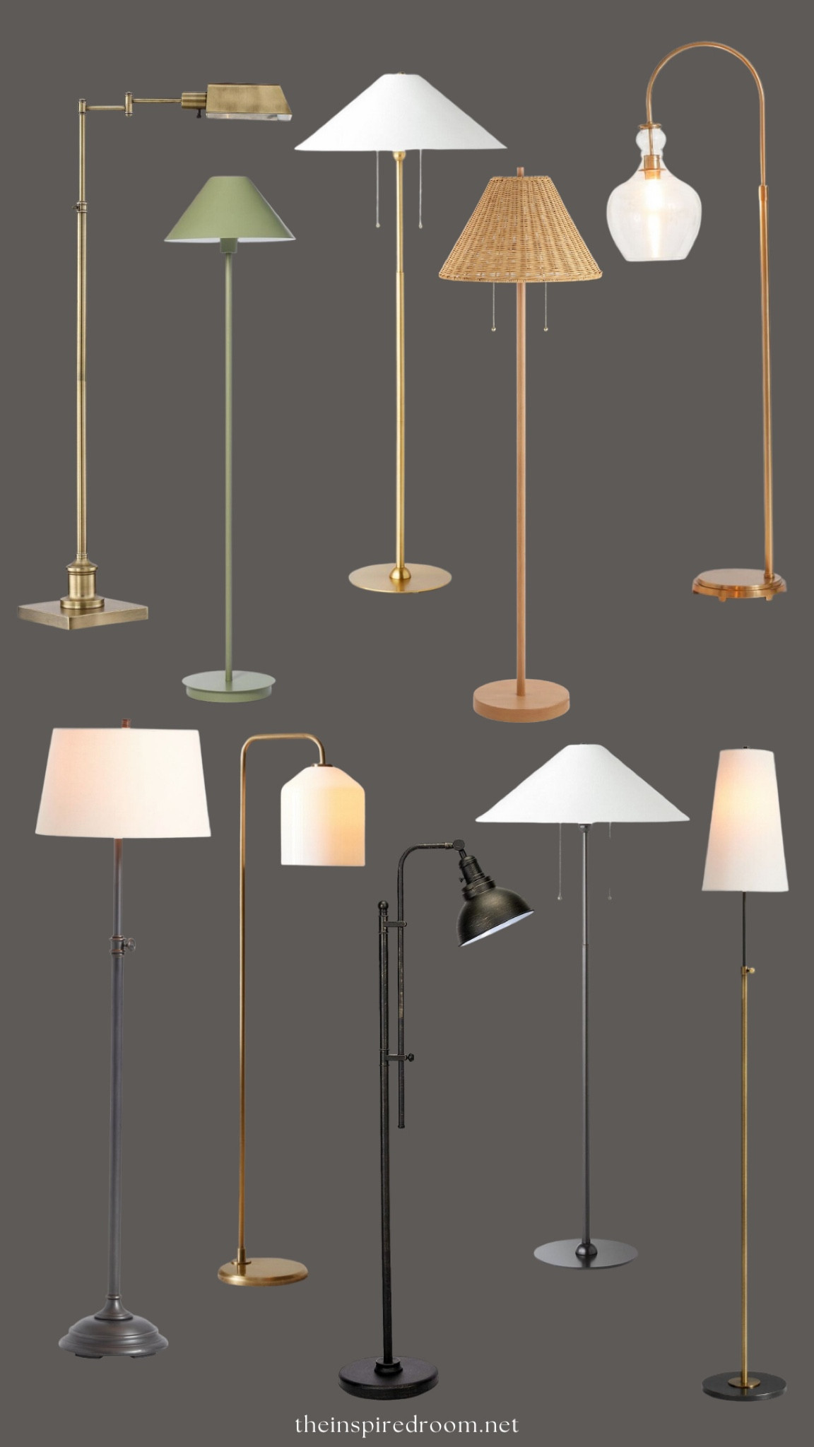 Floor lamps— black, brass, woven, glass shade, and green color options 

#LTKstyletip #LTKhome #LTKSeasonal