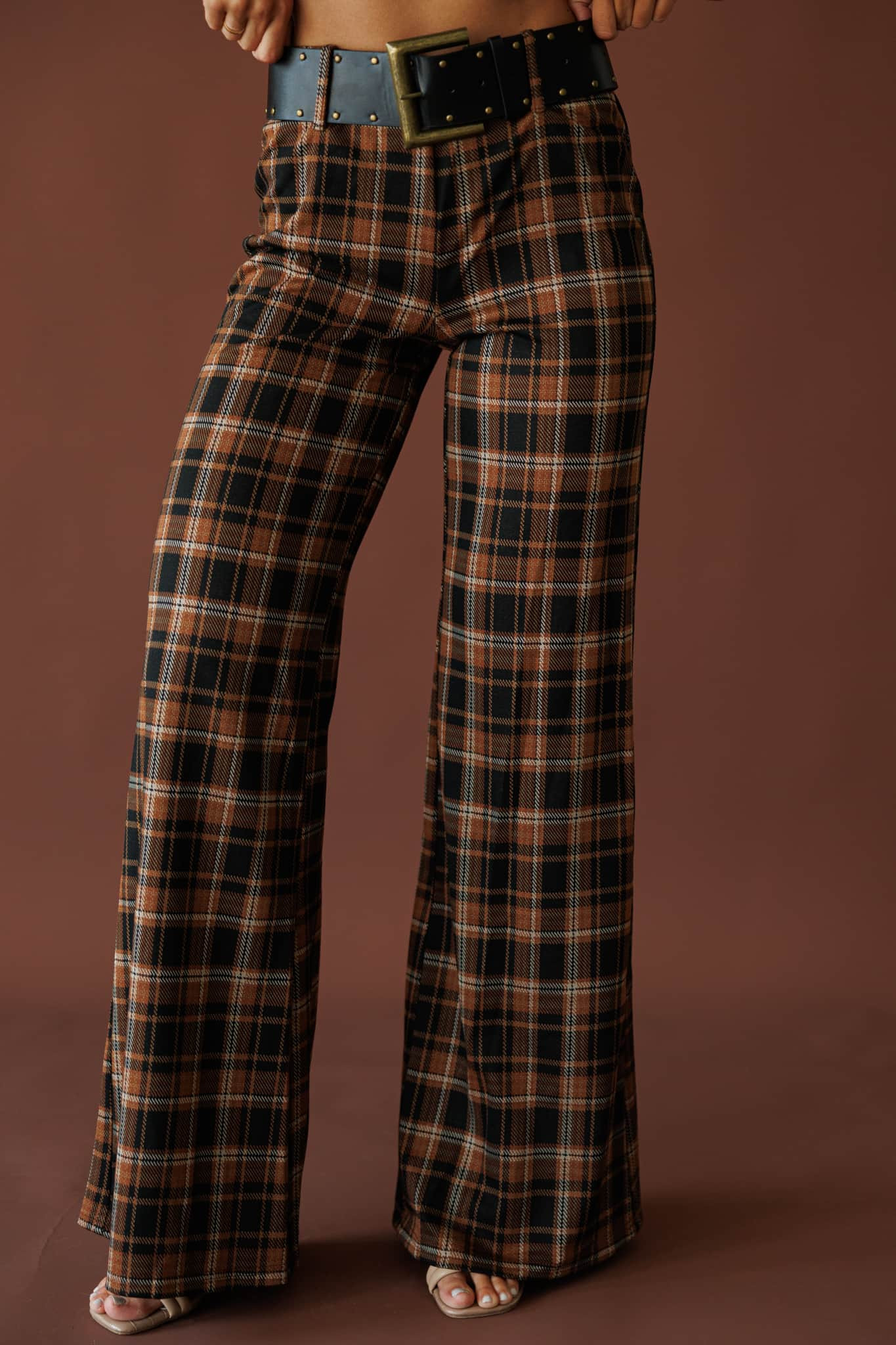 Runaway West Plaid Belted Pants | Lane 201 Boutique