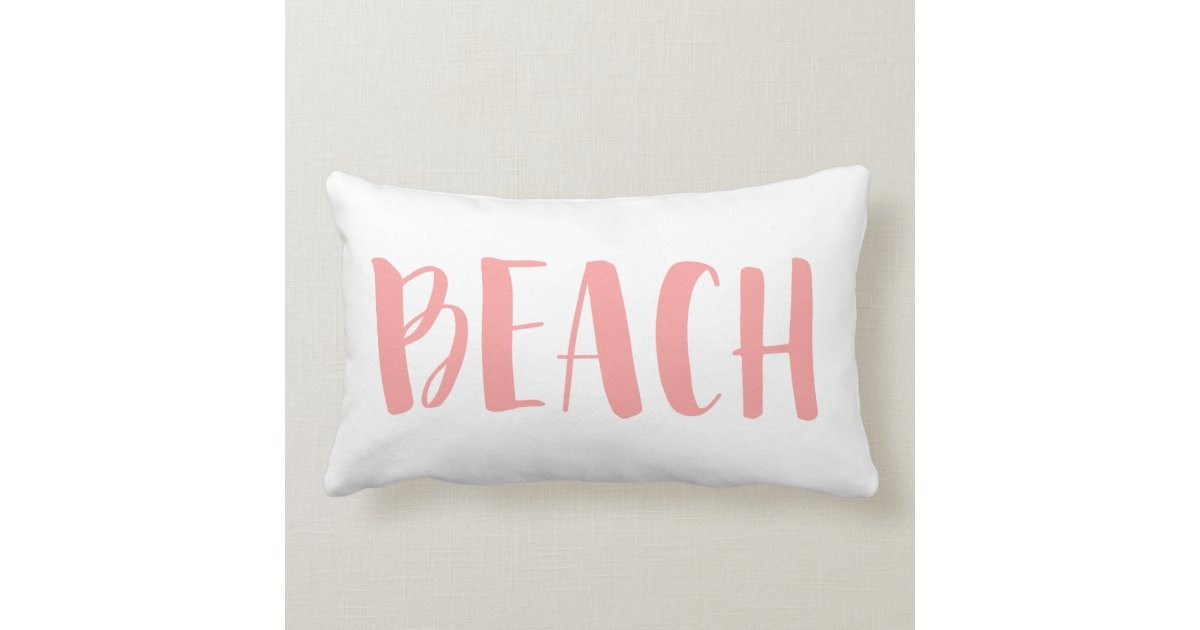 Coral Pink Nautical Stripe Beach House Lumbar Pillow | Zazzle.com | Zazzle