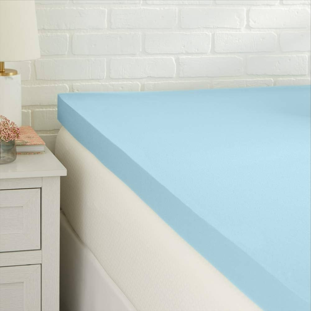Amazon Basics Cooling Gel-Infused Memory Foam Mattress Topper, CertiPUR-US Certified, 3 Inches, T... | Amazon (US)