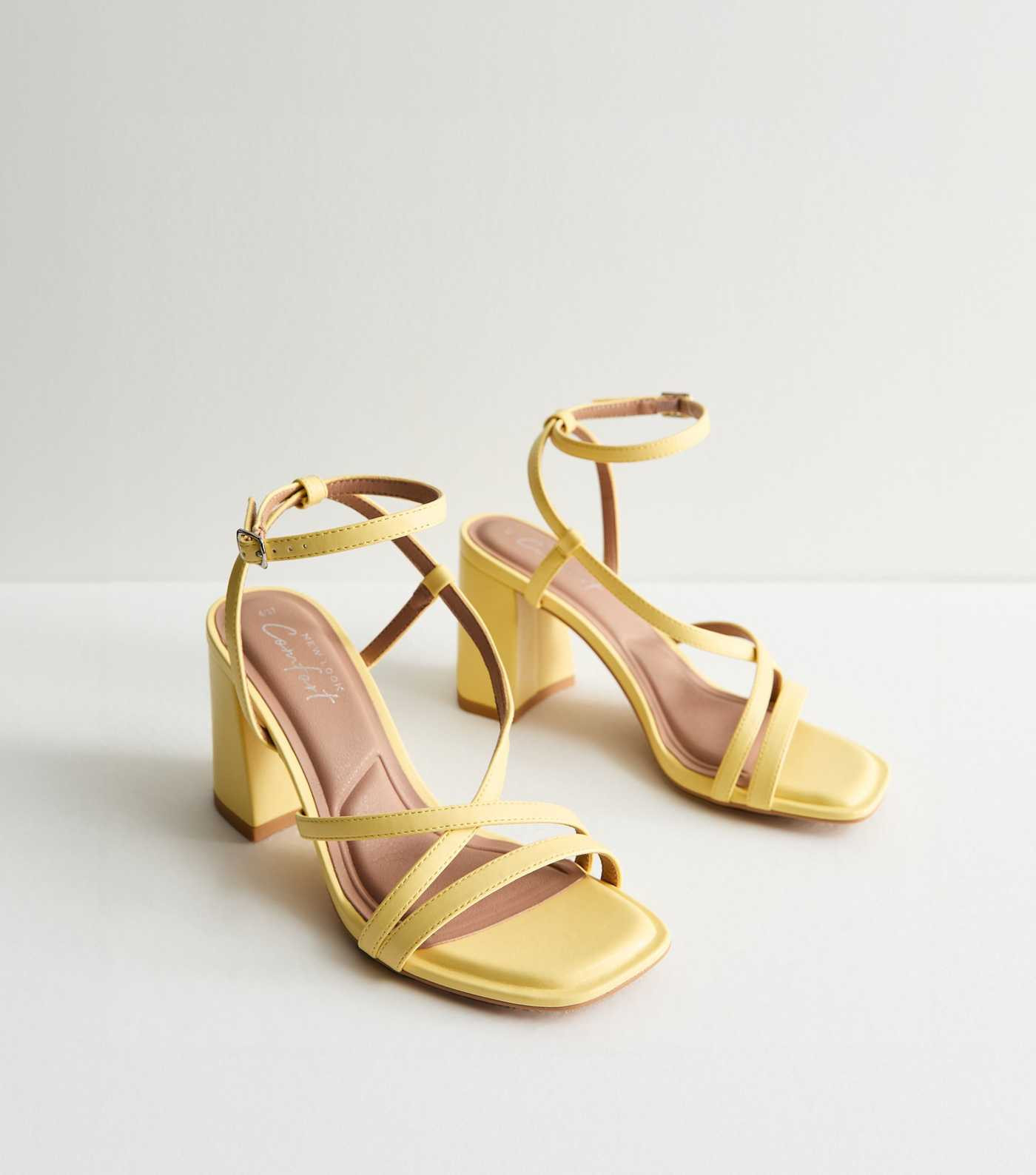 Yellow Strappy Block Heel Sandals
						
						Add to Saved Items
						Remove from Saved Items | New Look (UK)