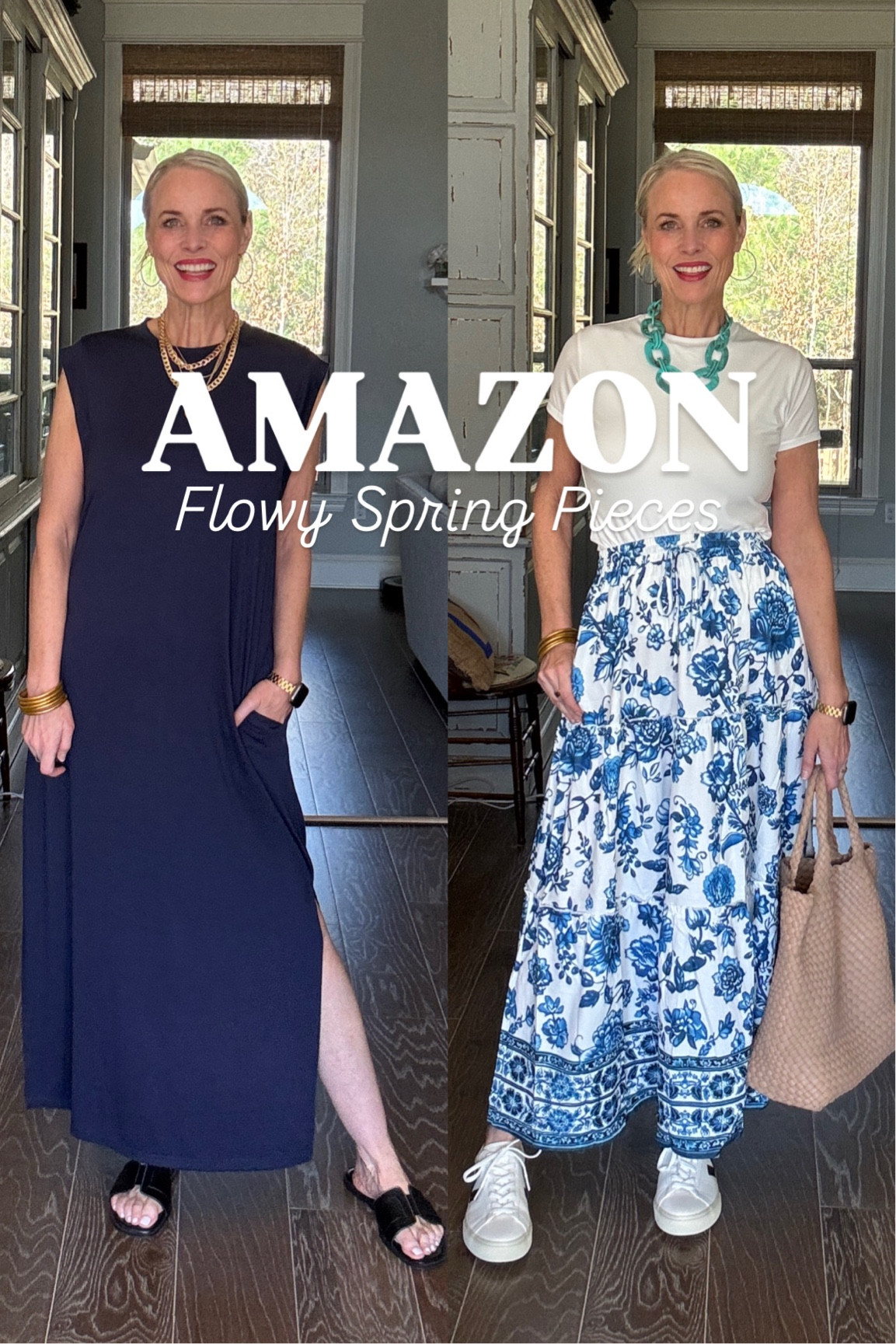 Spring styling made easy with these two flowy @zeagoo_official finds! 💙

This navy cap sleeve dress is the softest T-shirt material—perfect on its own for warm days or layered with a jacket when it’s cooler. And this blue & white boho maxi skirt? So comfy with its adjustable drawstring waist and the prettiest tiered flow!

Which one’s your fave? Let me know! ⬇️

#Zeagoo 
#ZeagooSS25 
#ZeagooSpringSummer 
#MidlifeStyle 
#SpringFashion 
#amazonfinds


#LTKOver40 #LTKStyleTip #LTKFindsUnder50