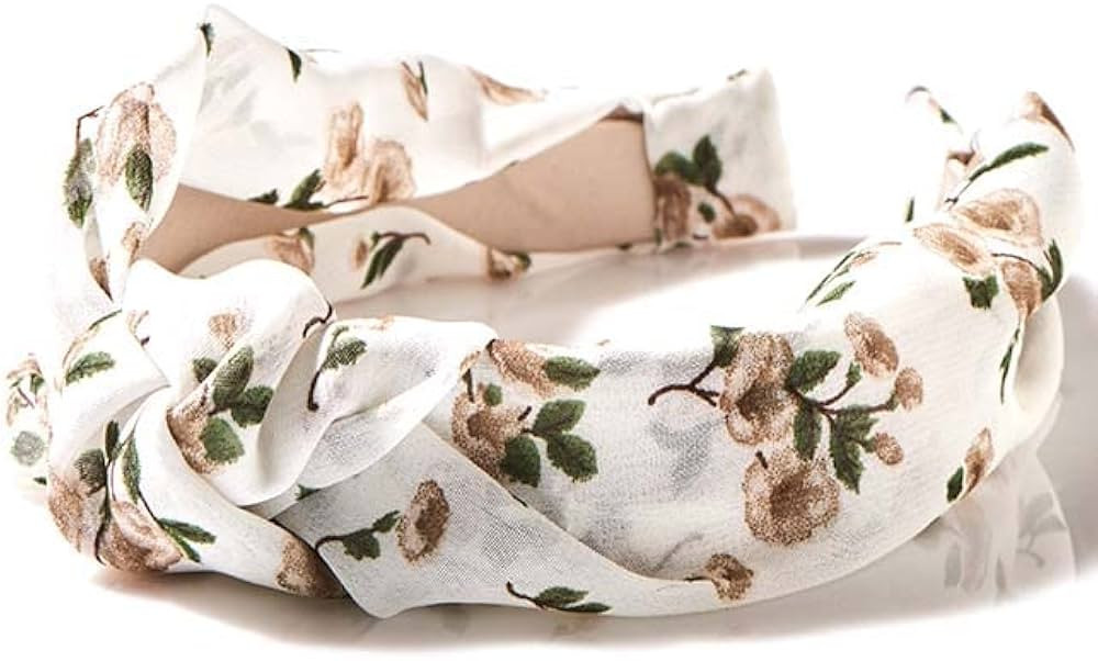 Bellefixe Knotted Headband (White Floral) | Amazon (US)