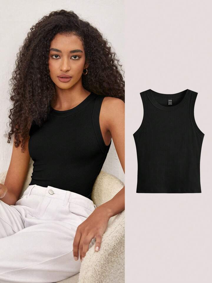 SHEIN BASICS Solid Slim Tank Top | SHEIN