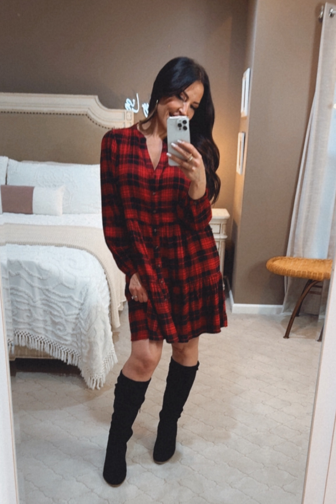 If you want a comfy holiday dress under $20, this is it. It’s so super soft and the colors are so festive. I’m wearing a size small and have a ton of room. It will flatter ANY body type! Pair it with these tall slouch boots for the win!
#holidaydress #walmart #walmartfashion

#LTKStyleTip #LTKOver40 #LTKSeasonal