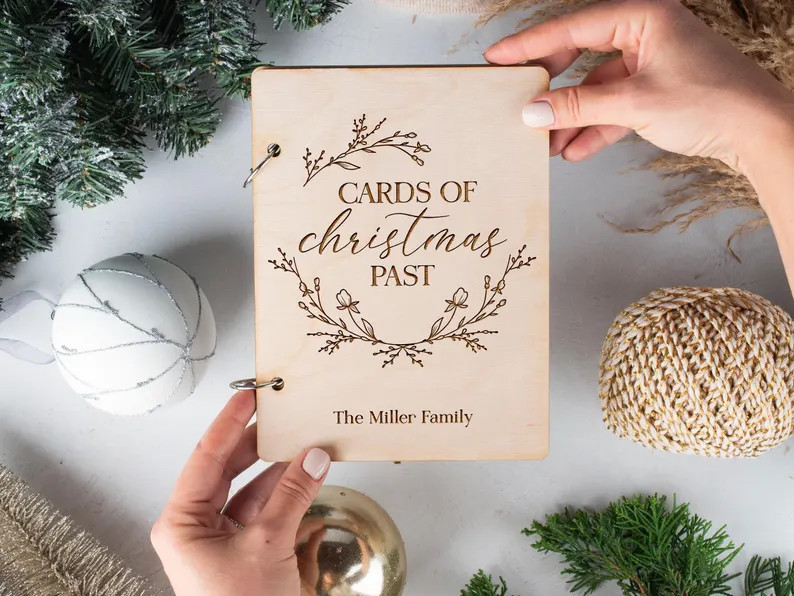 Personalized Christmas Card Holder, Cards of Christmas Past, Card Book, Cards Keepsake Storage, M... | Etsy (US)