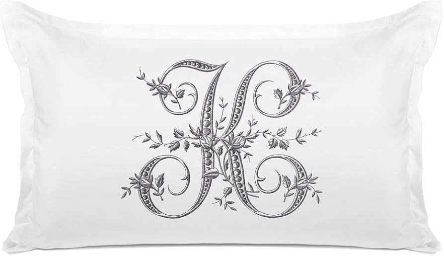 Di Lewis Pillowcase - Vintage French Monogram Letter K Pillow Case - Hypoallergenic, Breathable, ... | Amazon (US)