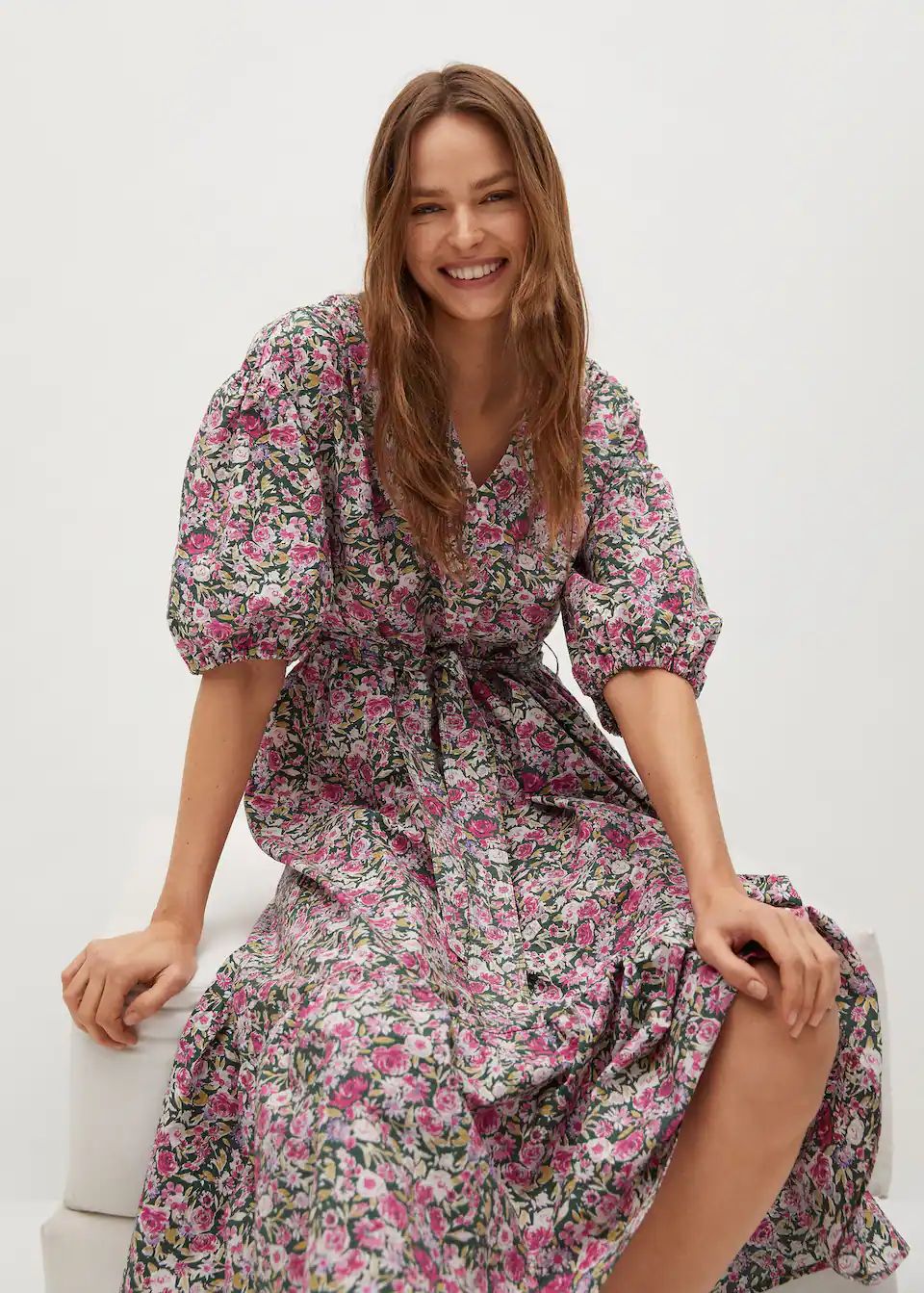 Flowers cotton dress | MANGO (US)