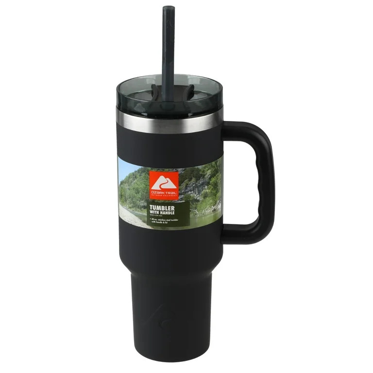Ozark Trail 40 oz Vacuum Insulated Stainless Steel Tumbler Black | Walmart (US)