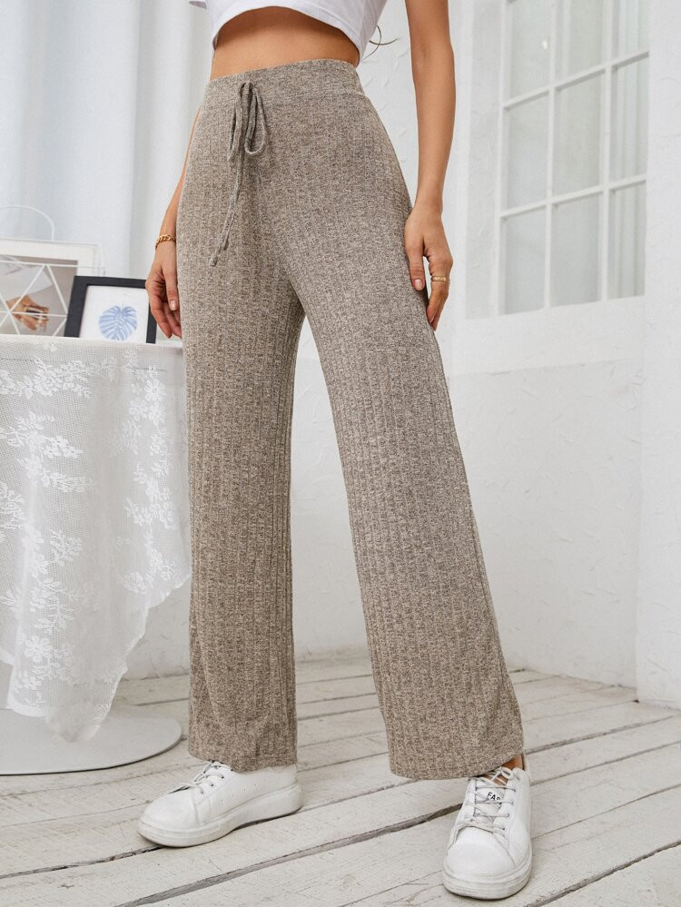 SHEIN Frenchy Tie Front Wide Leg Pants | SHEIN