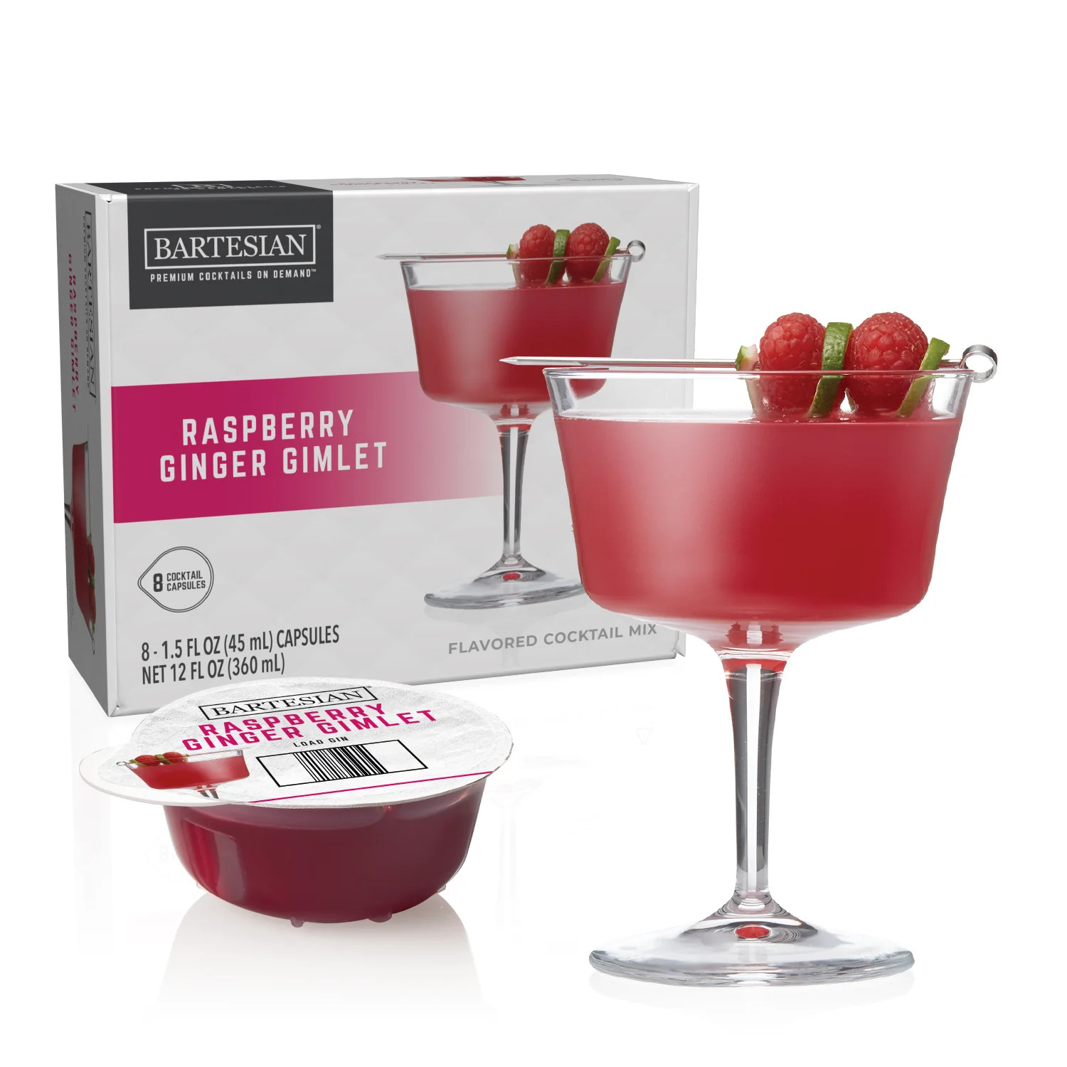 Raspberry Ginger Gimlet Cocktail Capsules | Bartesian | Bartesian