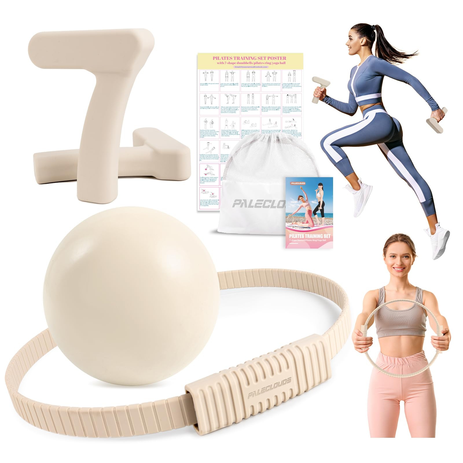 Pilates Ring Set, Pilates Essential Kit with Pilates Ring and Ball, 2.2lb *2 Ergonomic 7-Shaped D... | Amazon (US)