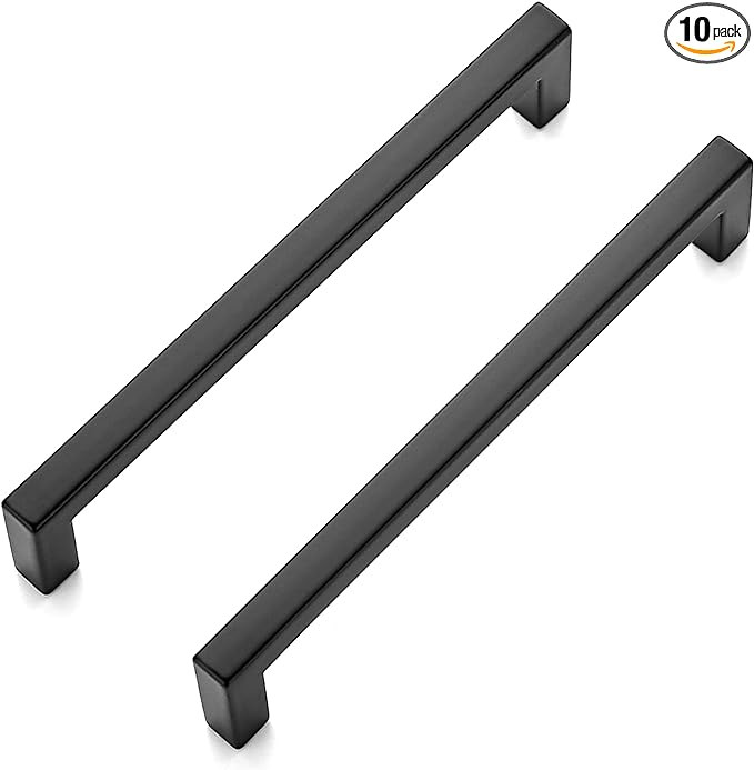 Ravinte 10 Pack Solid 5 Inch Center to Center Slim Square Bar Drawer Handles Kitchen Cabinet Hand... | Amazon (US)