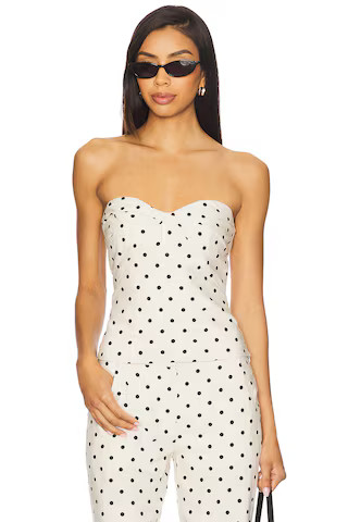 Amanda Uprichard Soho Top in Beige & Black from Revolve.com | Revolve Clothing (Global)