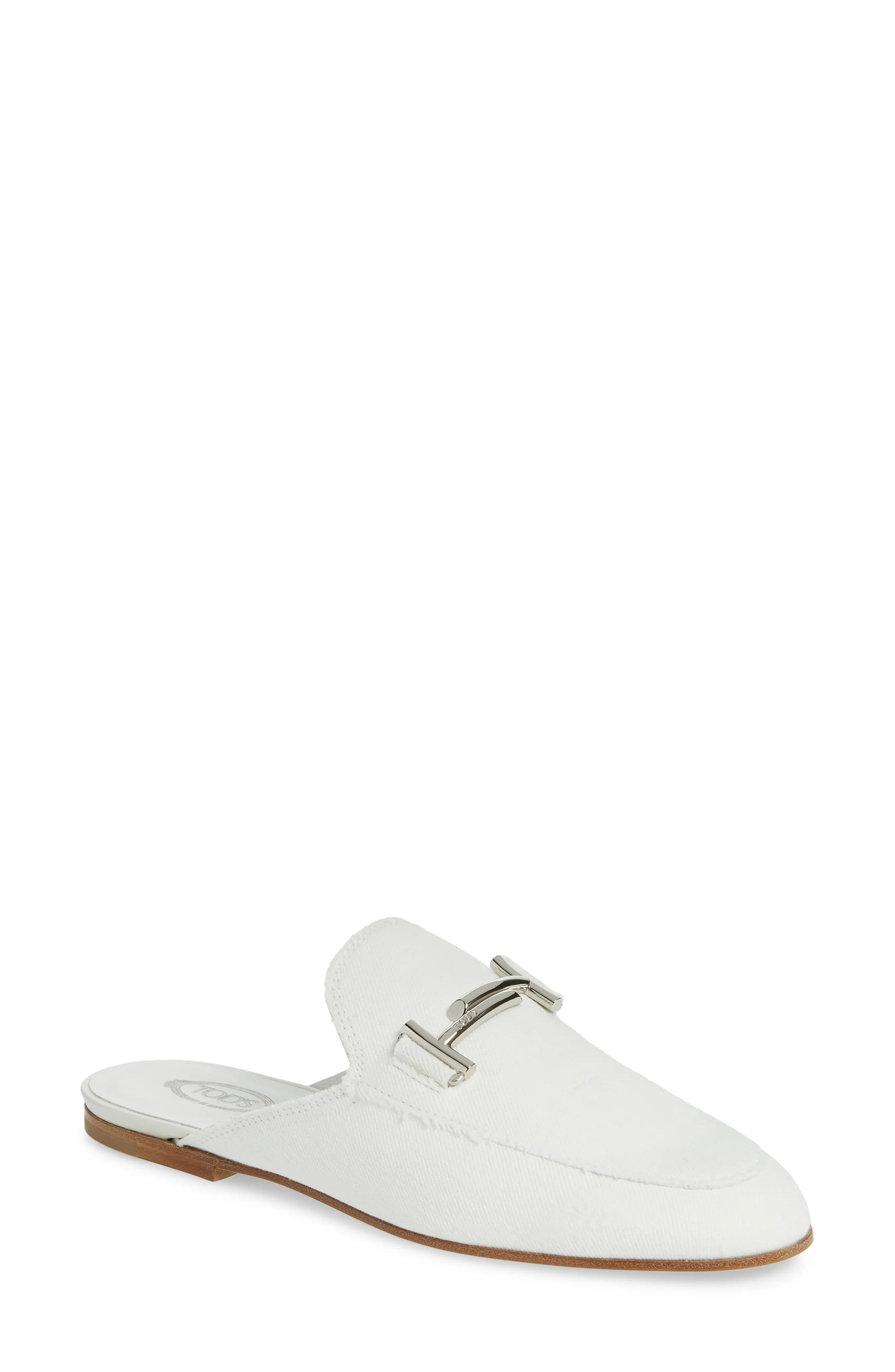 Women's Tod's Double T Mule, Size 9US / 39EU - White | Nordstrom