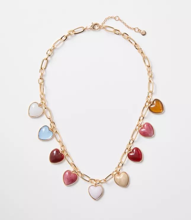Multicolored Heart Statement Necklace | LOFT