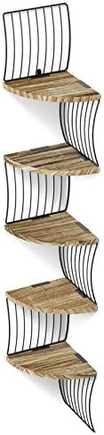 Love-KANKEI Corner Shelf Wall Mount of 5 Tier Rustic Wood Floating Shelves for Bedroom Wall Shelv... | Amazon (US)