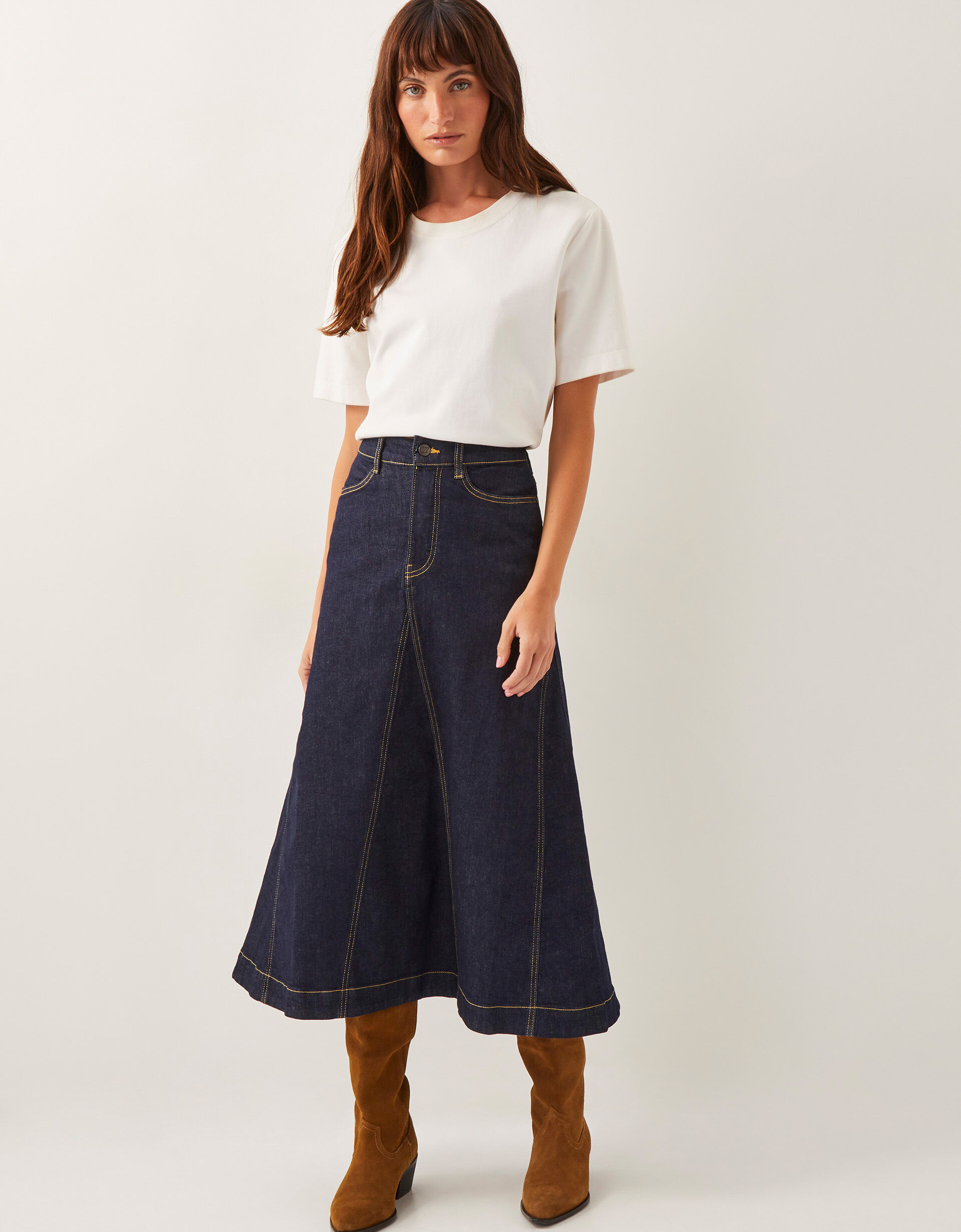 Goldie Godet Denim Skirt Blue | Monsoon (UK)