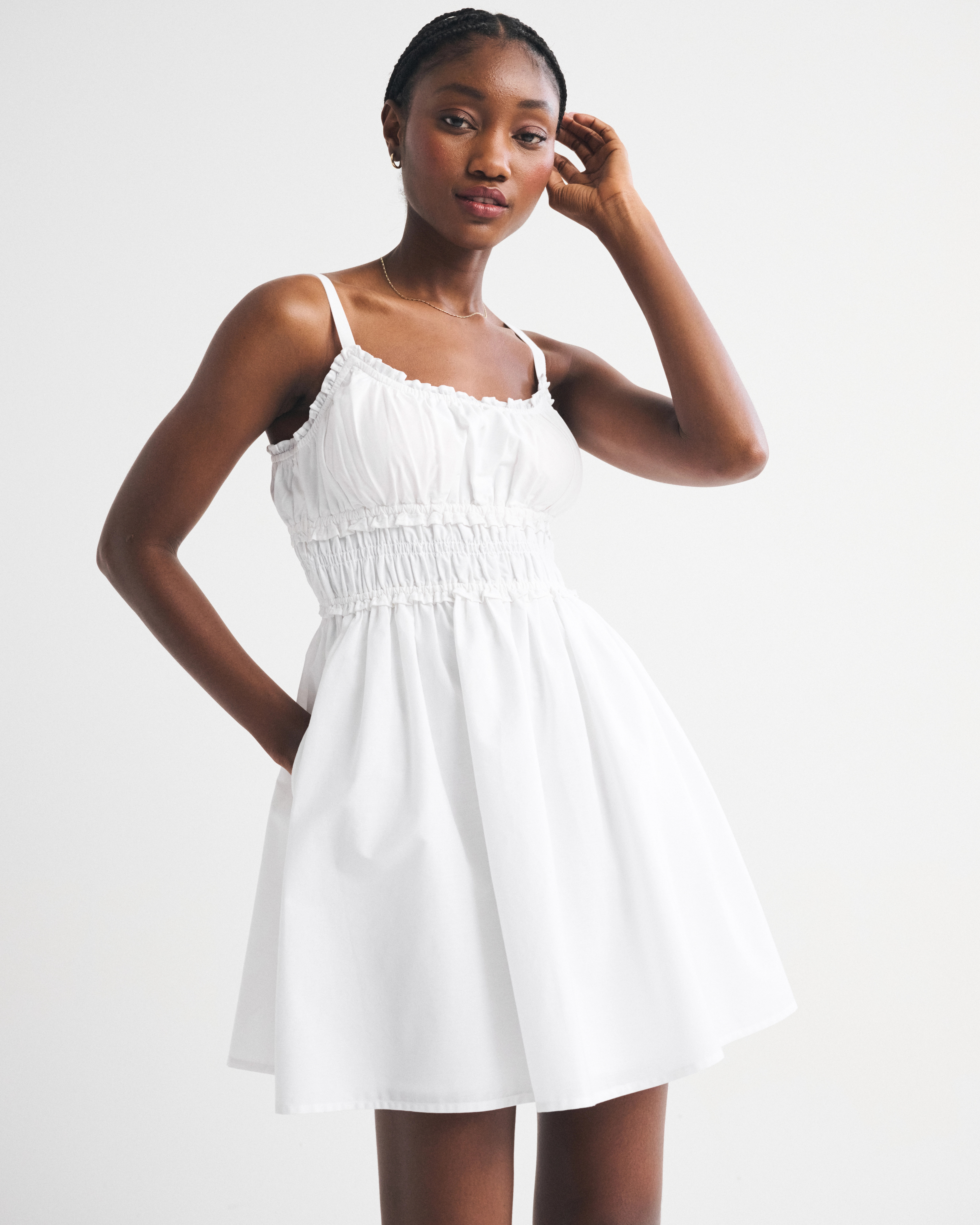 Bra-Free Smocked Waist Mini Dress | Abercrombie & Fitch (US)
