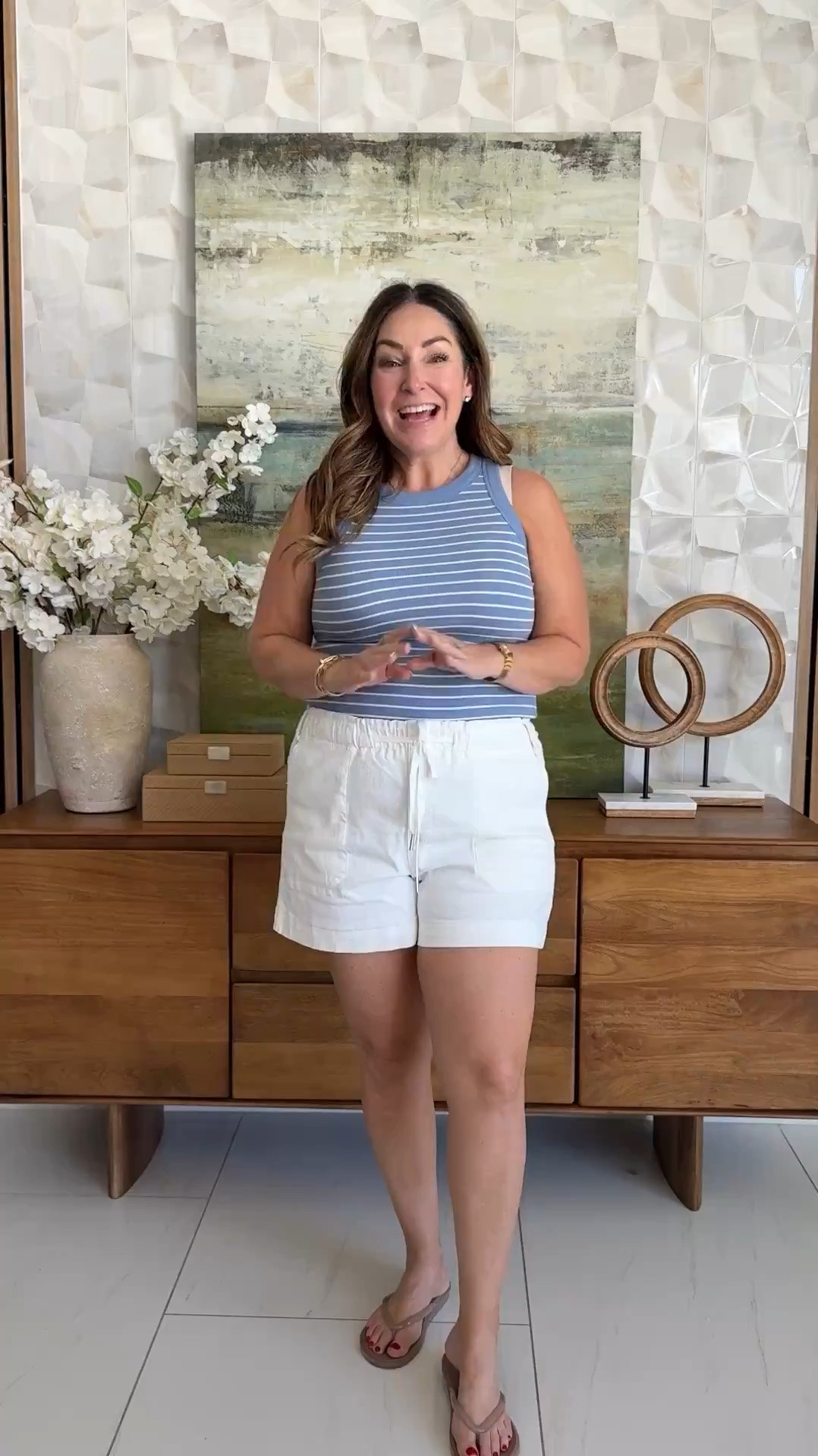 Striped & breezy in the best way 💙🤍 The ribbed tank is so soft and these cotton shorts keep you cool through errands, the boardwalk, or a patio lunch. ☀️

📏 Sizing: tank tts, L // shorts size up if inbetween wearing XL 

#LTKover40 #LTKfindsunder100 #LTKstyletip

#LTKOver40 #LTKSaleAlert #LTKMidsize
