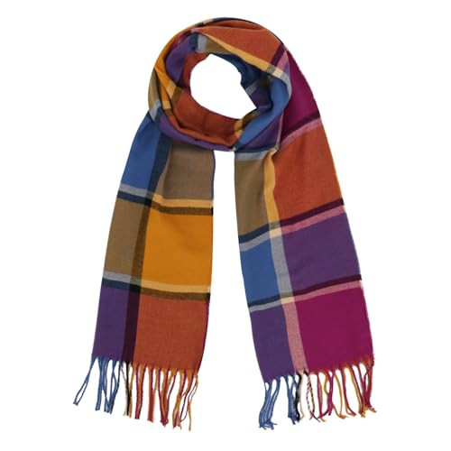 vimate Colorful Plaid Scarf for women-Winter Ladies Long Plaid Tartan Checkered Scarf Accessories (Style 17) | Amazon (US)