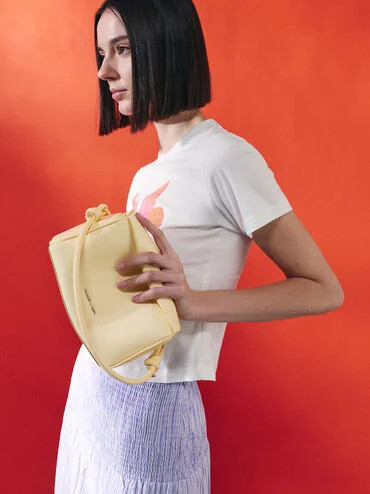 Sammie Knotted-Handle Boxy Bag
    
         - Butter Yellow | Charles & Keith AU