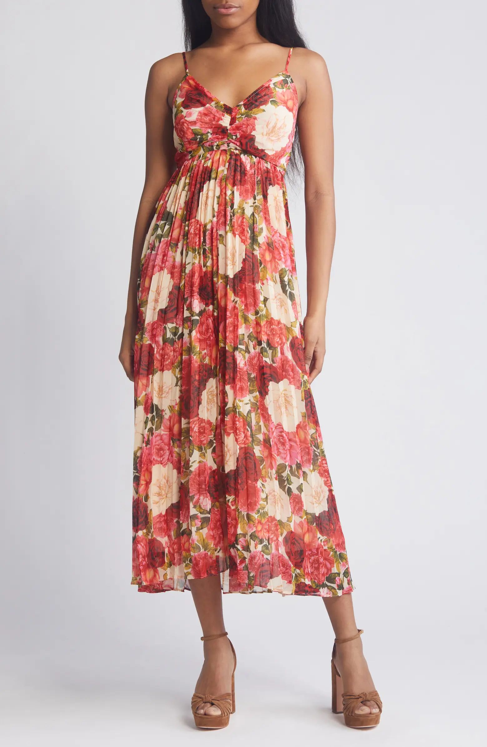 MOON RIVER Floral Print Smocked Back Sundress | Nordstrom | Nordstrom