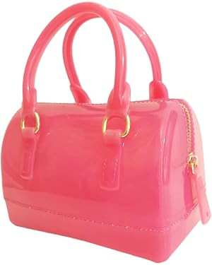 Ladies Summer Jelly Pillow-shaped Top Handle Handbag Candy Color Transparent Crystal Purse | Amazon (US)