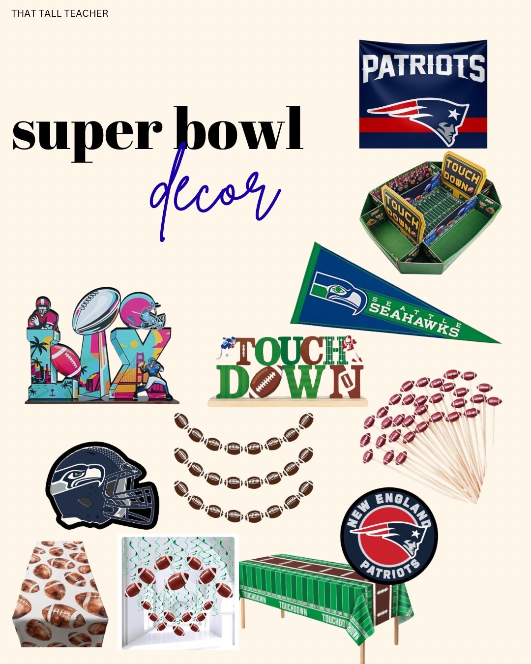 Super Bowl decorations 

#LTKfoodie #LTKHome #LTKSaleAlert