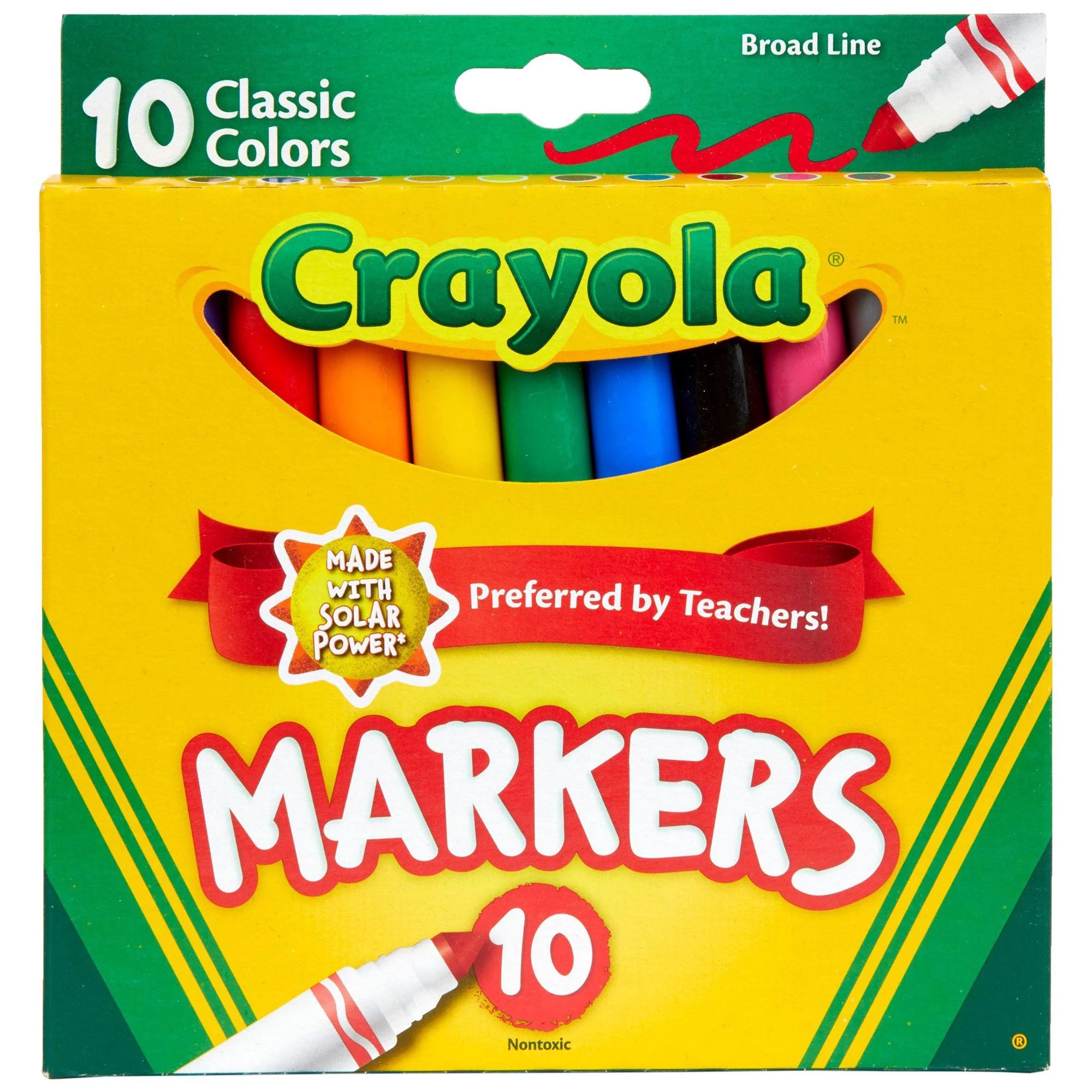 Crayola Classic Broad Line Markers, Art Supplies, Back to School Supplies, 10 Ct | Walmart (US)