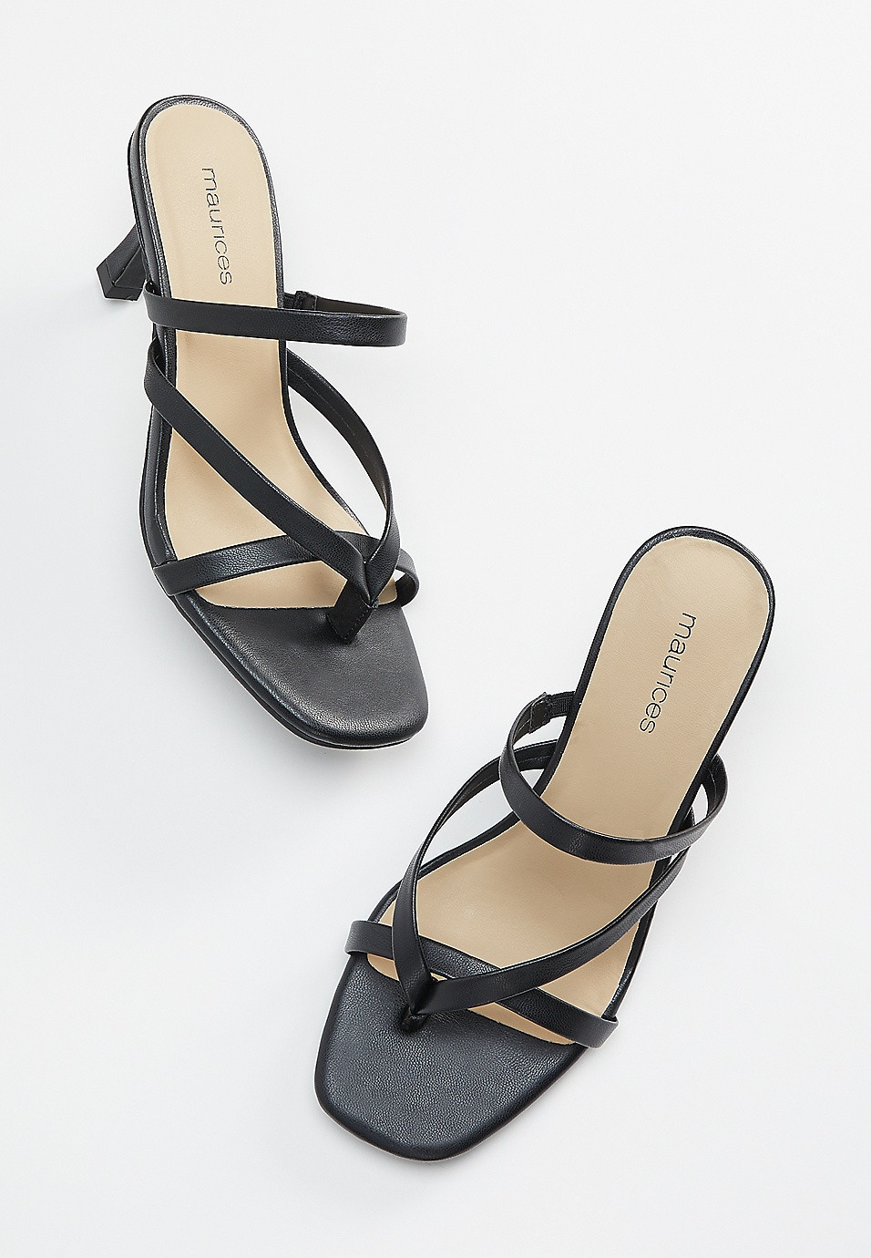Gwen Black Strappy Kitten Heel | Maurices