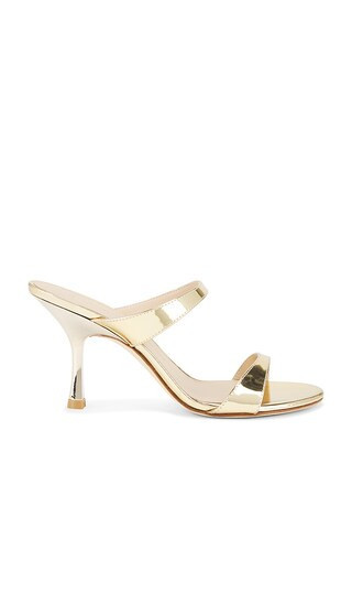 Stuart Weitzman Nudist 85 Slide in Metallic Gold, yellow. - size 9.5 | Revolve Clothing (Global)